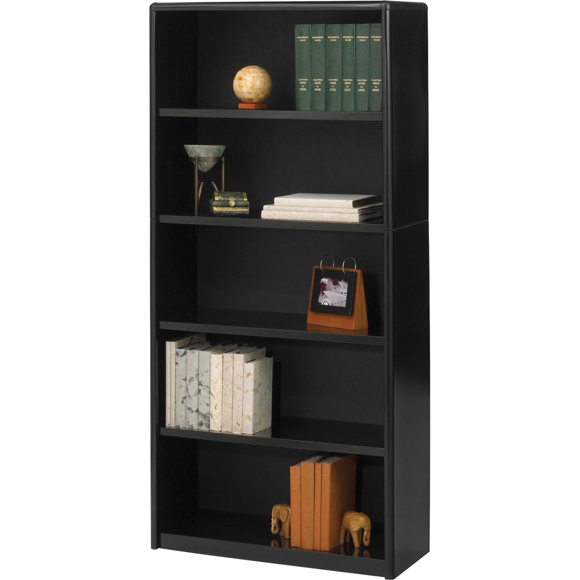 Safco Products ValueMate 6-Shelf Black Bookcase (7174BL) - Durable Storage Solution for Office, Home & Classroom Organization