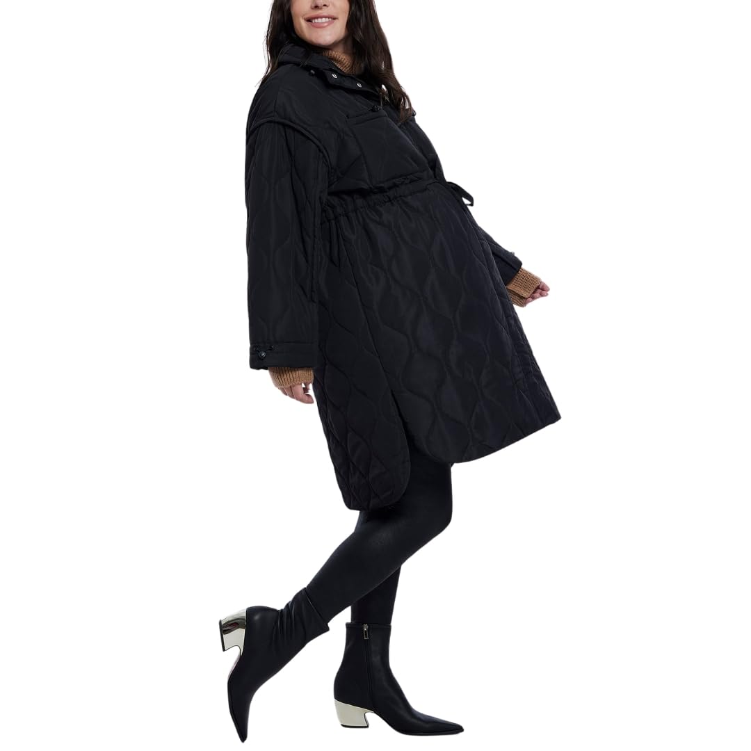 Motherhood Maternity Women's Quilted Winter Puffer Jacket for Pregnancy - Warm Maternity Coat for Cold Weather - Perfect for Outdoor Activities & Daily Wear