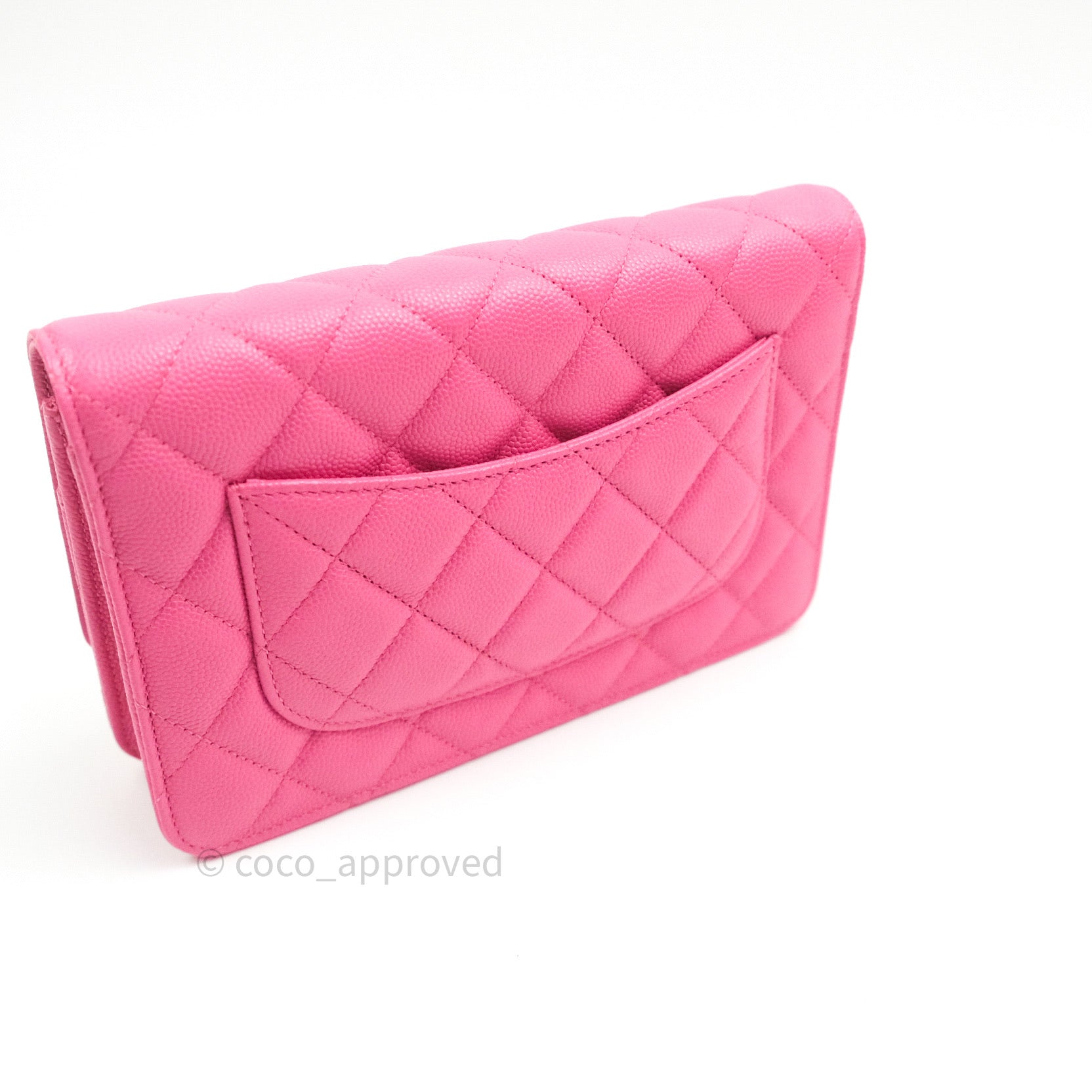 Chanel Caviar Quilted Wallet on Chain WOC in Pink with Light Gold Hardware - Perfect for Evening Events, Date Nights & Luxury Fashion Accessories