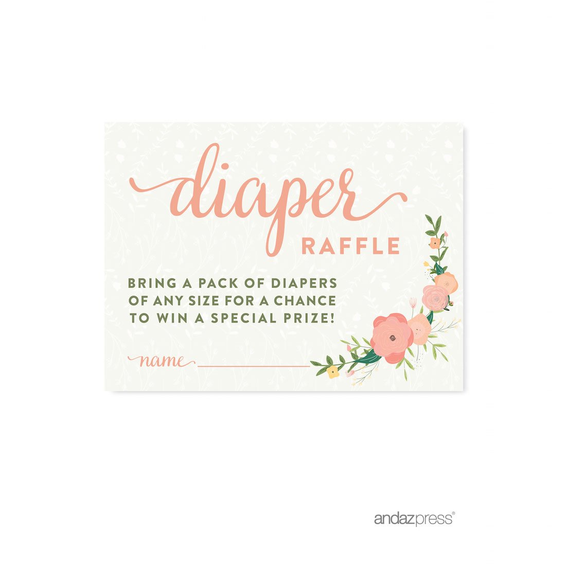 Floral Roses Baby Shower Decorations Set - 30-Pack with Games, Activities & Diaper Raffle Cards for Girls | Andaz Press | Perfect for Baby Showers, Gender Reveals & Nursery Decor