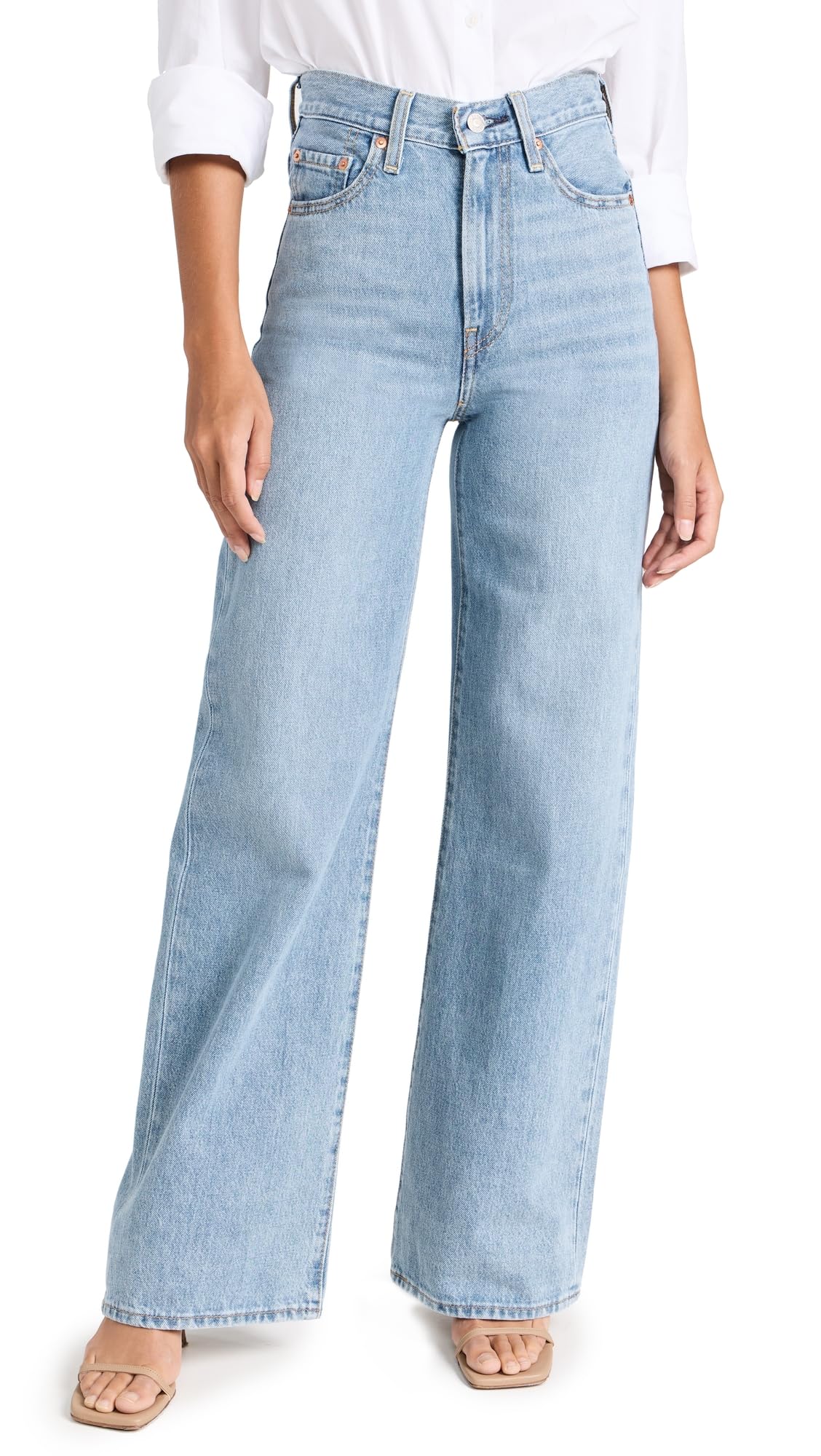 Levi's Women's Ribcage Wide Leg Jeans - High Waist Stretch Denim Pants for Casual & Chic Outfits | Perfect for Work, Date Night & Everyday Wear
