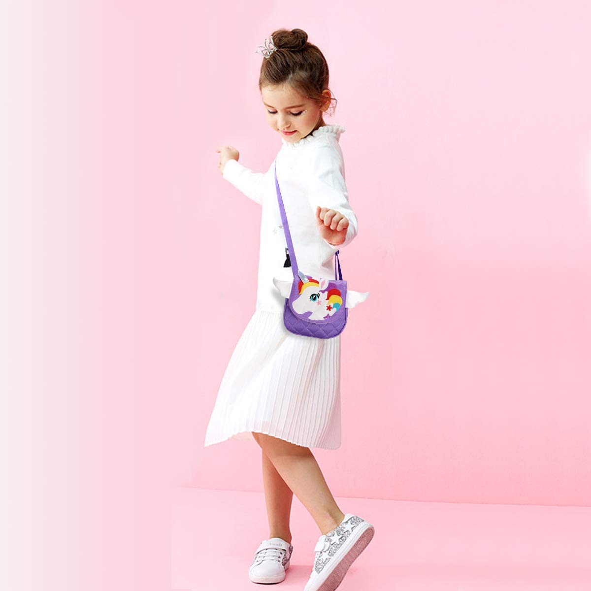 DEEKEY Little Girls Purses for Kids - Cute Princess Handbags for Toddlers, Mini Shoulder & Crossbody Messenger Bag for Girls | Perfect Birthday Gift, Dress-Up Play & Pretend Play Accessories