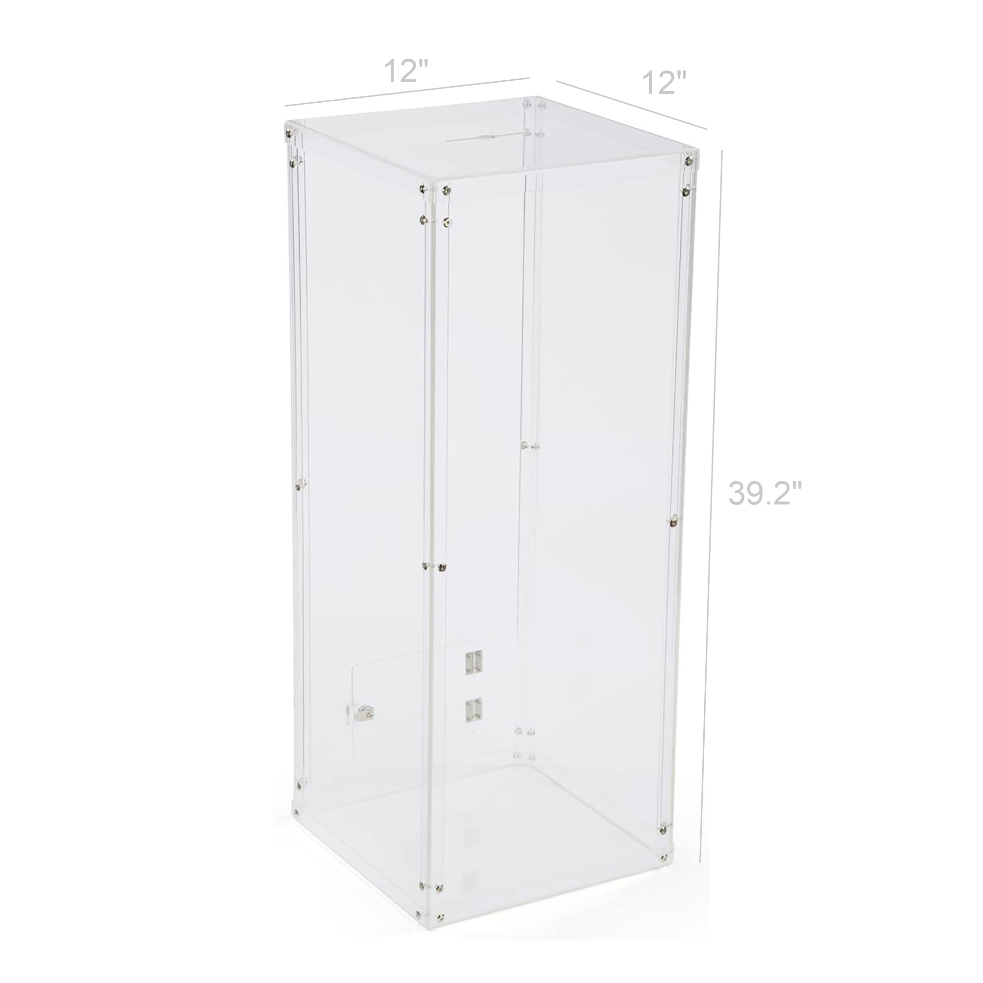FixtureDisplays® Clear Plexiglass Acrylic Transparent Donation Box for Churches & Charities - Fundraising Stand Display with Lock, Tithing Collection Box 13192 - Perfect for Events, Retail Stores & Places of Worship