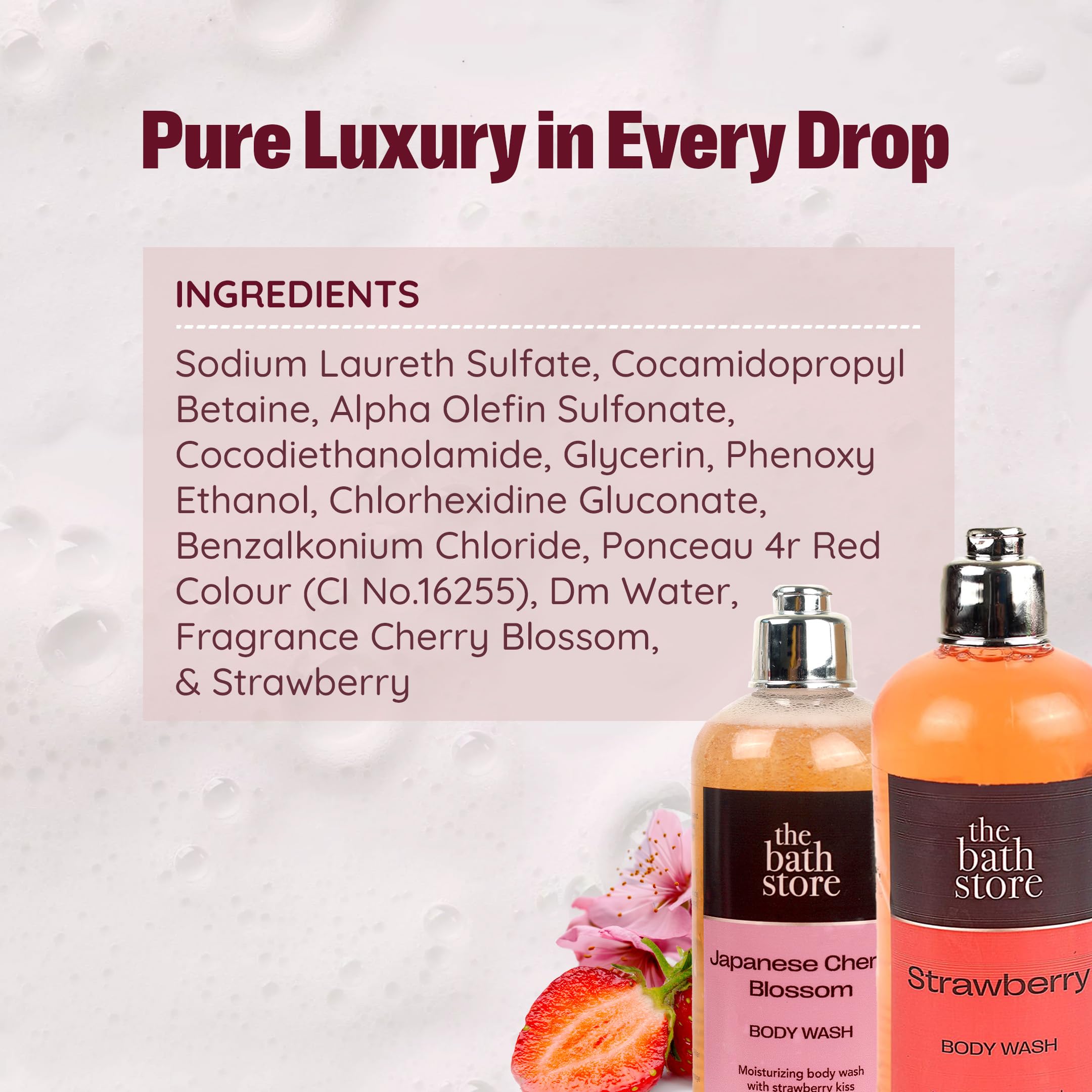 Moisturizing Body Wash for Dry & Oily Skin - Strawberry & Cherry Blossom Scented Shower Gel (Pack of 2 x 300ml) | Tan Removal | For Men & Women | Perfect for Daily Hydration & Post-Sun Care