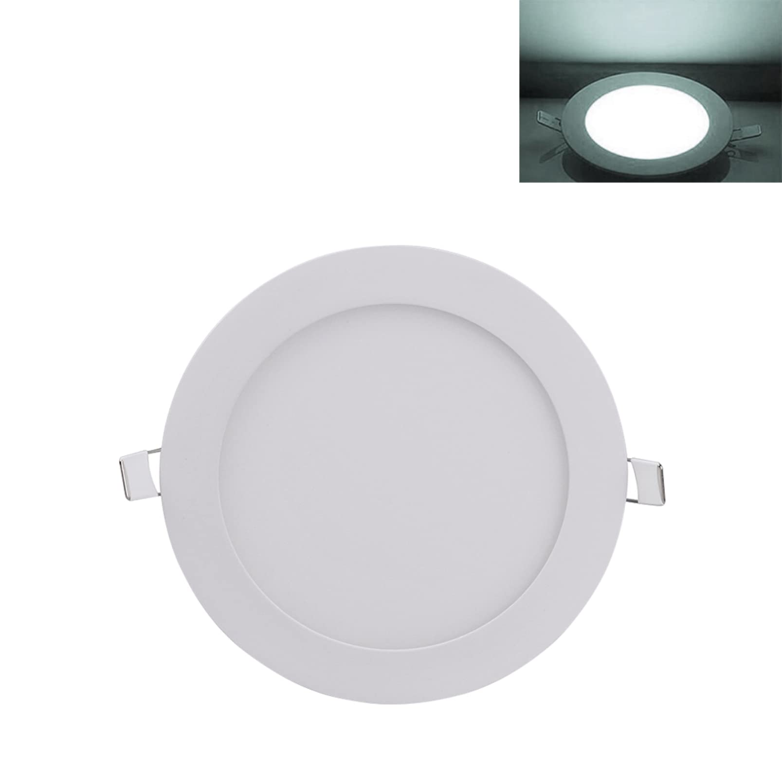 8 Pack 12W LED Flat Panel Round Recessed Downlights - 720 Lumens, 6500K Cool White, Flush Mount Ceiling Lights - Energy Efficient LED Panel Lights for Bathroom, Kitchen, Living Room & Office - AC85-265V Wide Voltage