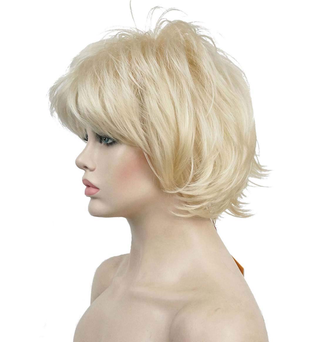 Stylish Short Layered Shaggy Synthetic Wig with Bangs for Women - Perfect for Cosplay, Halloween & Daily Fashion Looks