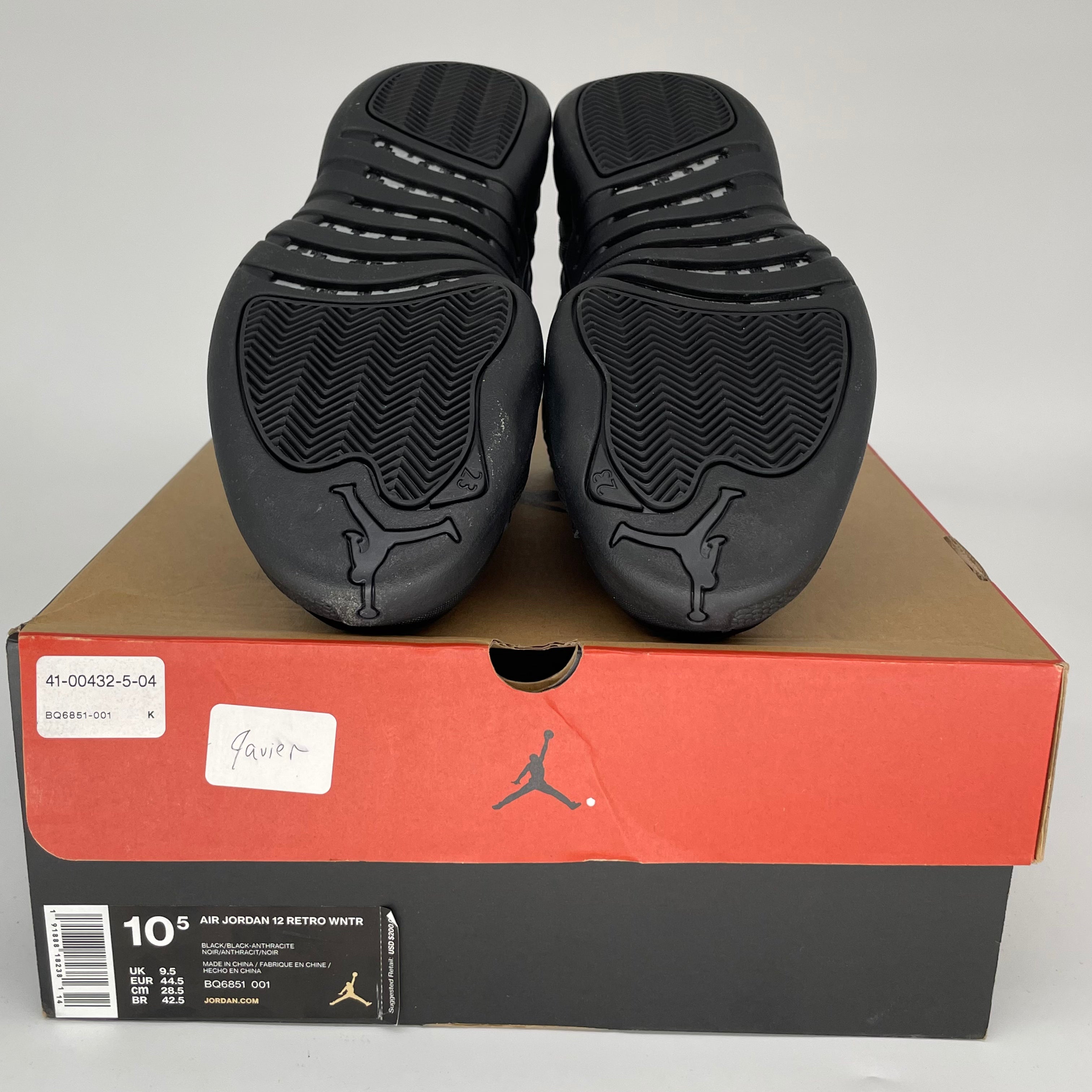 AIR JORDAN 12 Winter Black Men's Basketball Shoes Size 10.5 BQ6851-001 - Perfect for Streetwear & Winter Sports Fashion