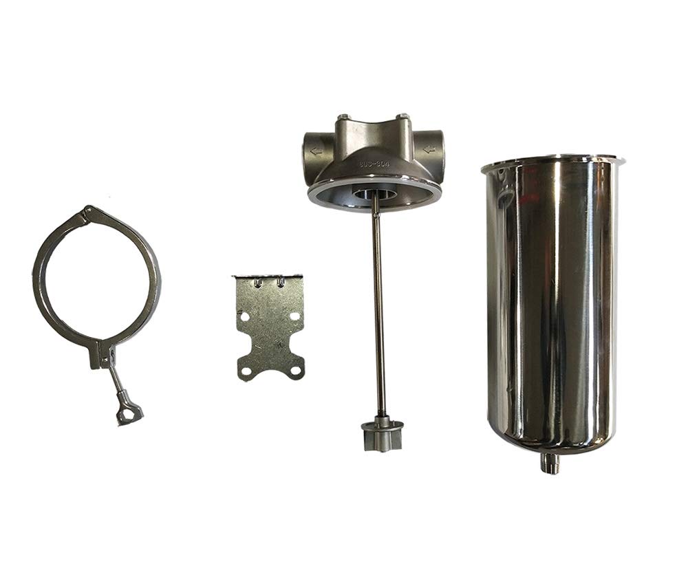 TECHTONGDA 10 Inch Stainless Steel Water Filter Housing - 1.5 Inch NPT Thread for Whole House Water Filtration System - Perfect for Home, Office, and Commercial Water Purification