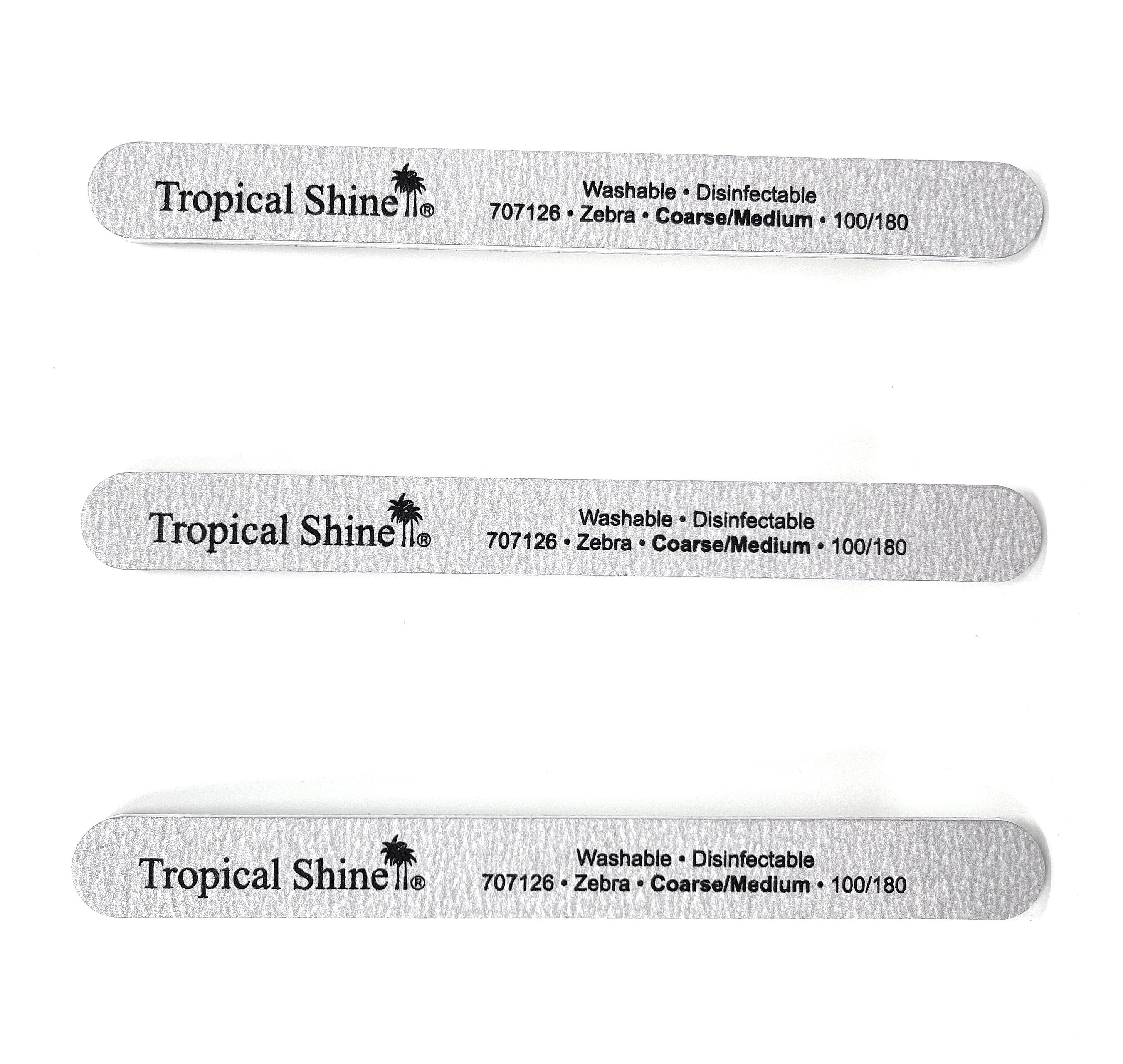 Premium Zebra Print Nail Files - 100/180 Grit Dual Sided Emery Boards with Cushion for Salon & Home Use - Washable & Disinfectable (3 Pack) - Perfect for Manicures, Pedicures, and Nail Care Routines