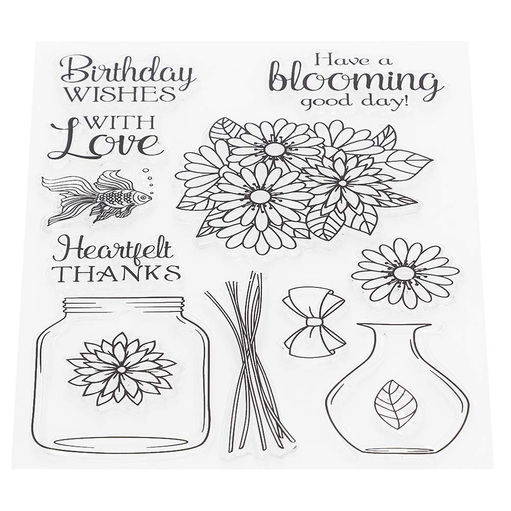 Eco-Friendly Transparent DIY Stamp Set for Scrapbooking - Comfortable TPR Stamps with Cutting Die Templates for Card Making, Journaling & Craft Projects | Perfect for Home Decor, Gift Wrapping & Memory Keeping
