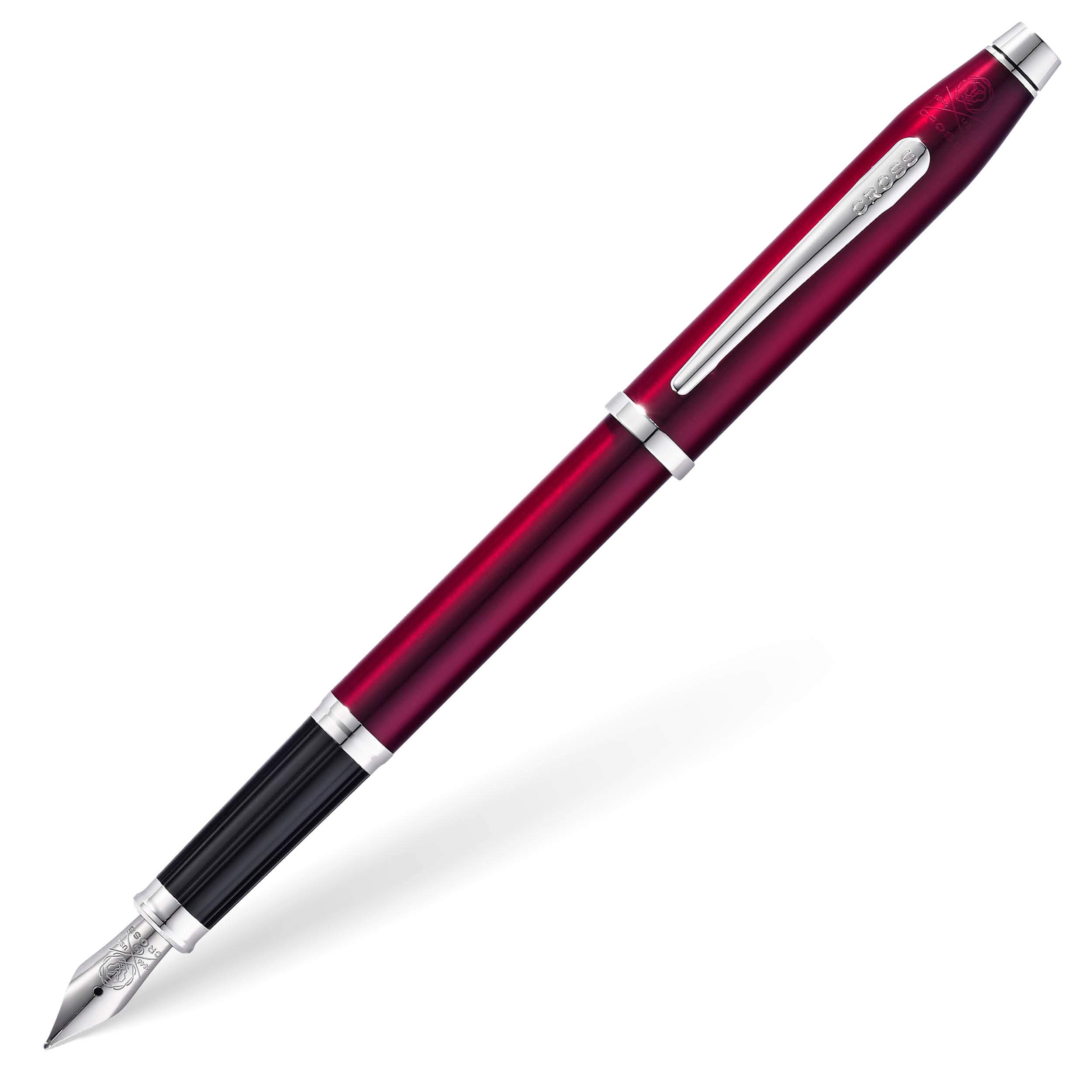 Cross Century II Refillable Fountain Pen with Medium Nib - Translucent Plum Lacquer Finish, Luxury Gift Box Included | Premium Writing Instrument for Business, Calligraphy & Gift Giving