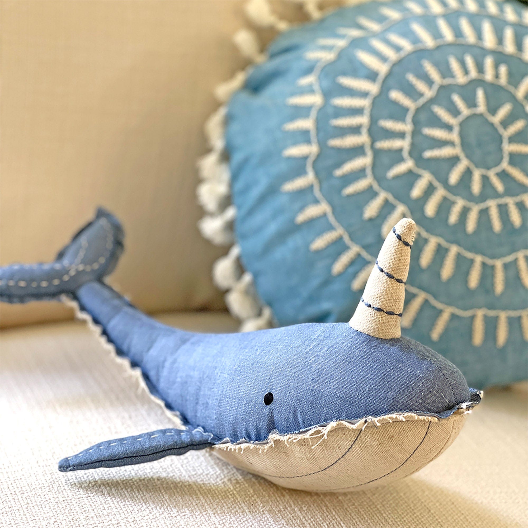 Adorable Crane Baby Caspian Narwhal Plush Toy - Soft Stuffed Animal for Kids, Cute Collectible Gift for Boys & Girls - Perfect for Cuddling, Nursery Decor, and Birthday Presents