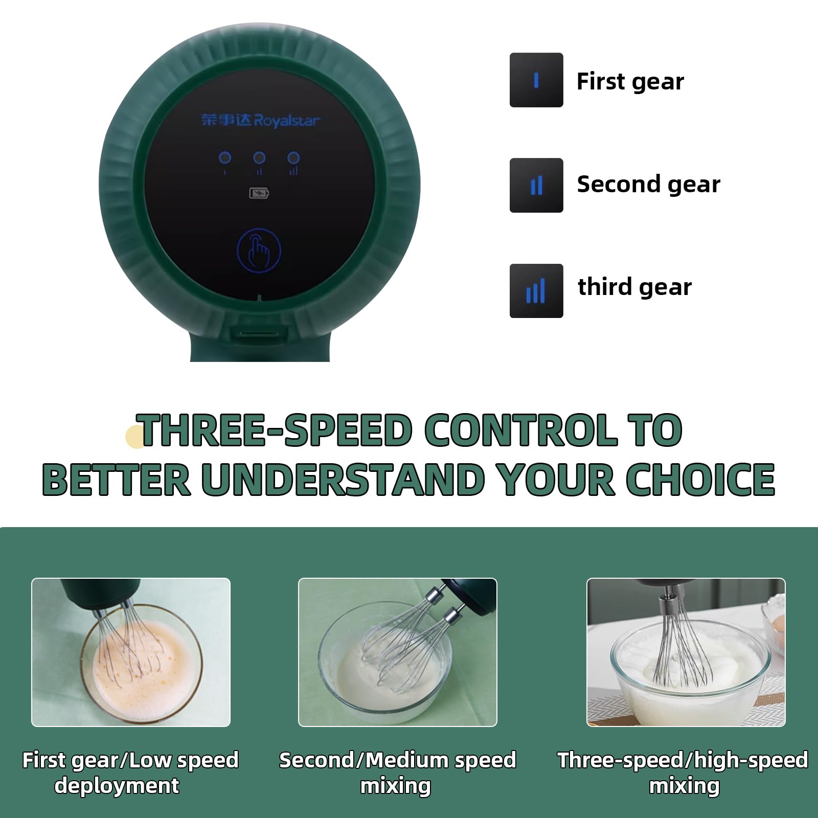 3-Speed Electric Hand Mixer with Flex Edge Beaters - Auto-Scrape Design for Baking, Whipping & Kneading Dough - Easy Clean Kitchen Tool - Ideal for Home Bakers & Professional Chefs (HM903, Green) | Perfect for Cakes, Cookies, Frosting & Bread Making