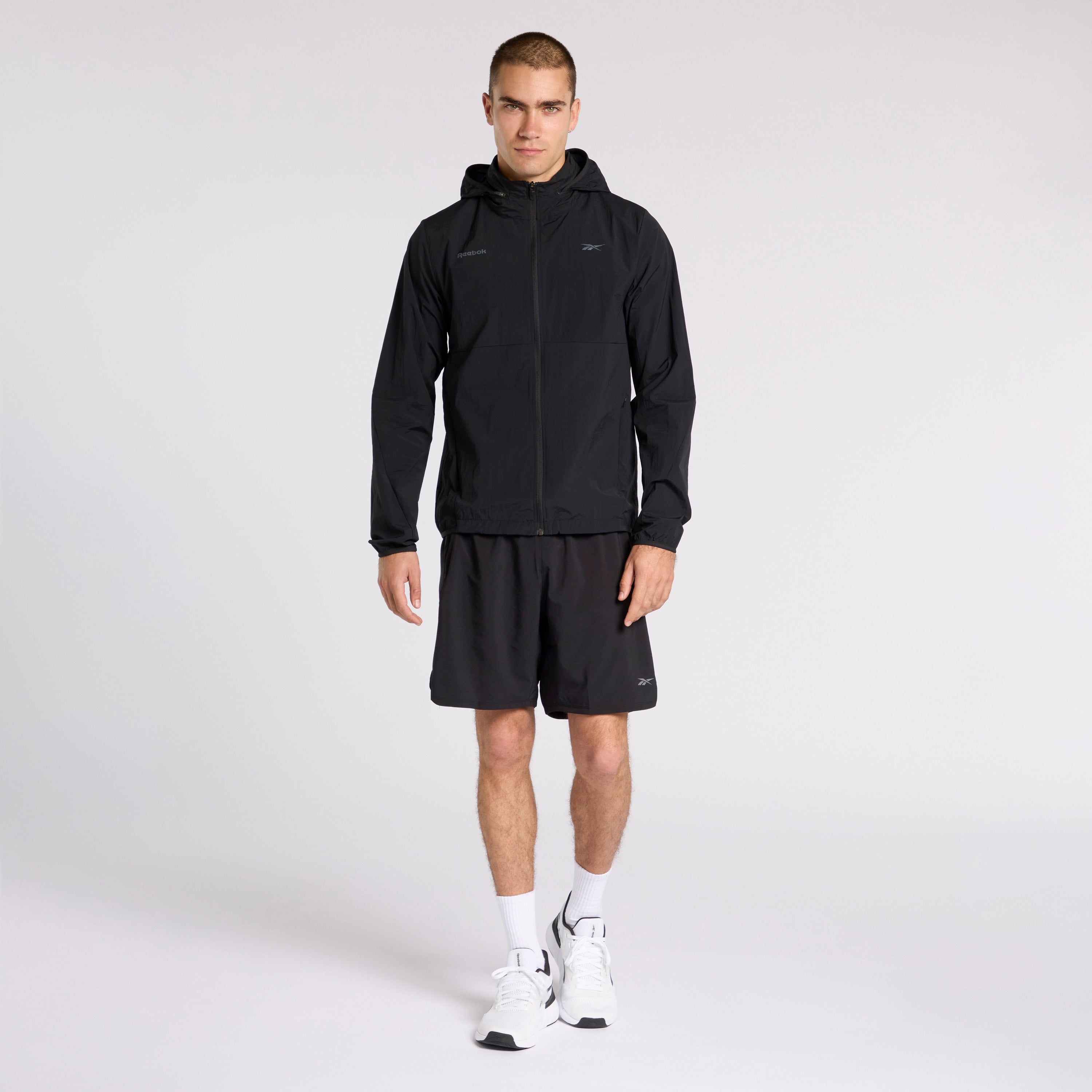 Men's Lightweight Speed Jacket - Windproof & Water-Resistant Running Jacket for Outdoor Sports & Active Lifestyle - Black