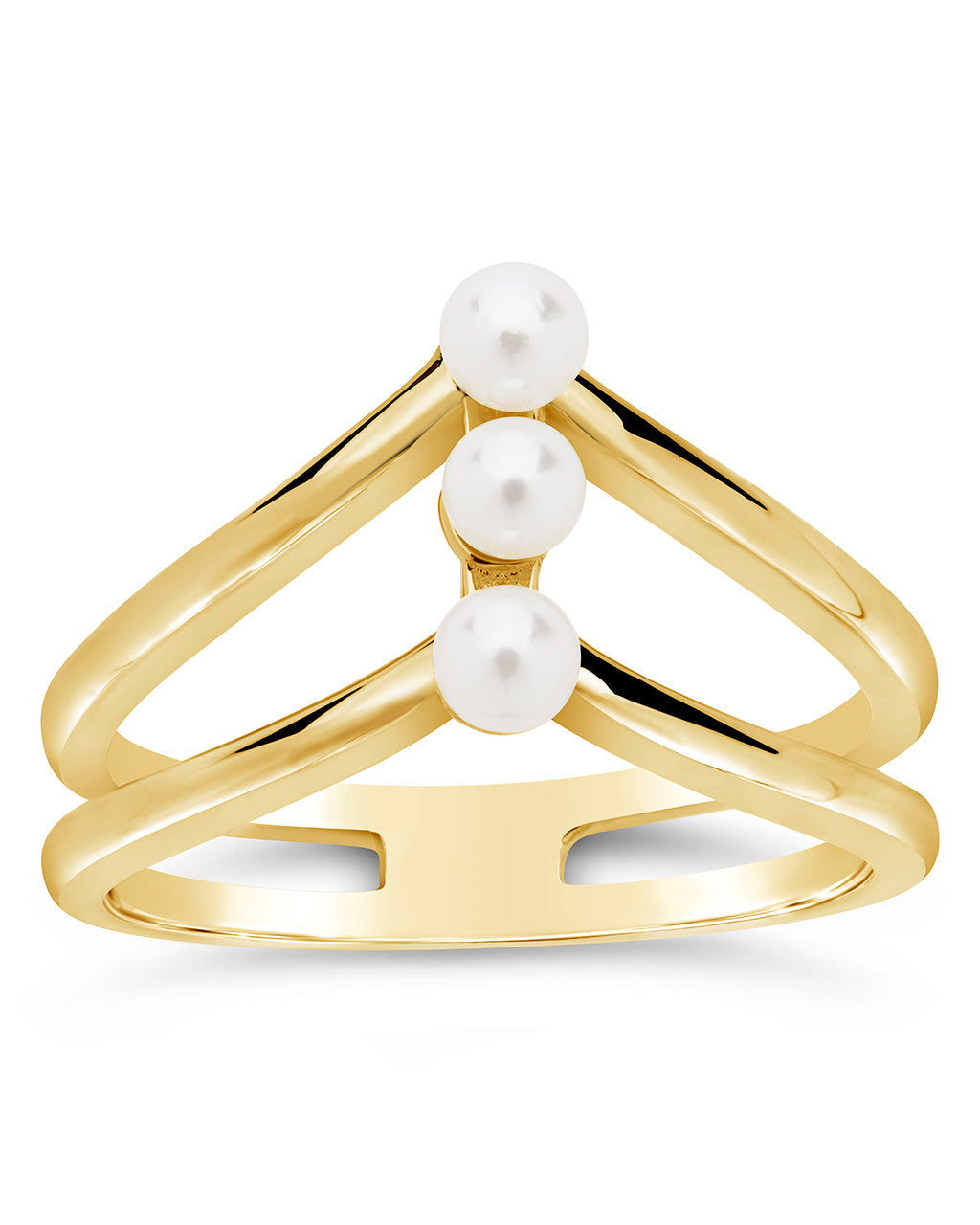 Sterling Silver Triple Pearl Stack Ring for Women - Elegant Layered Jewelry for Daily Wear & Special Occasions