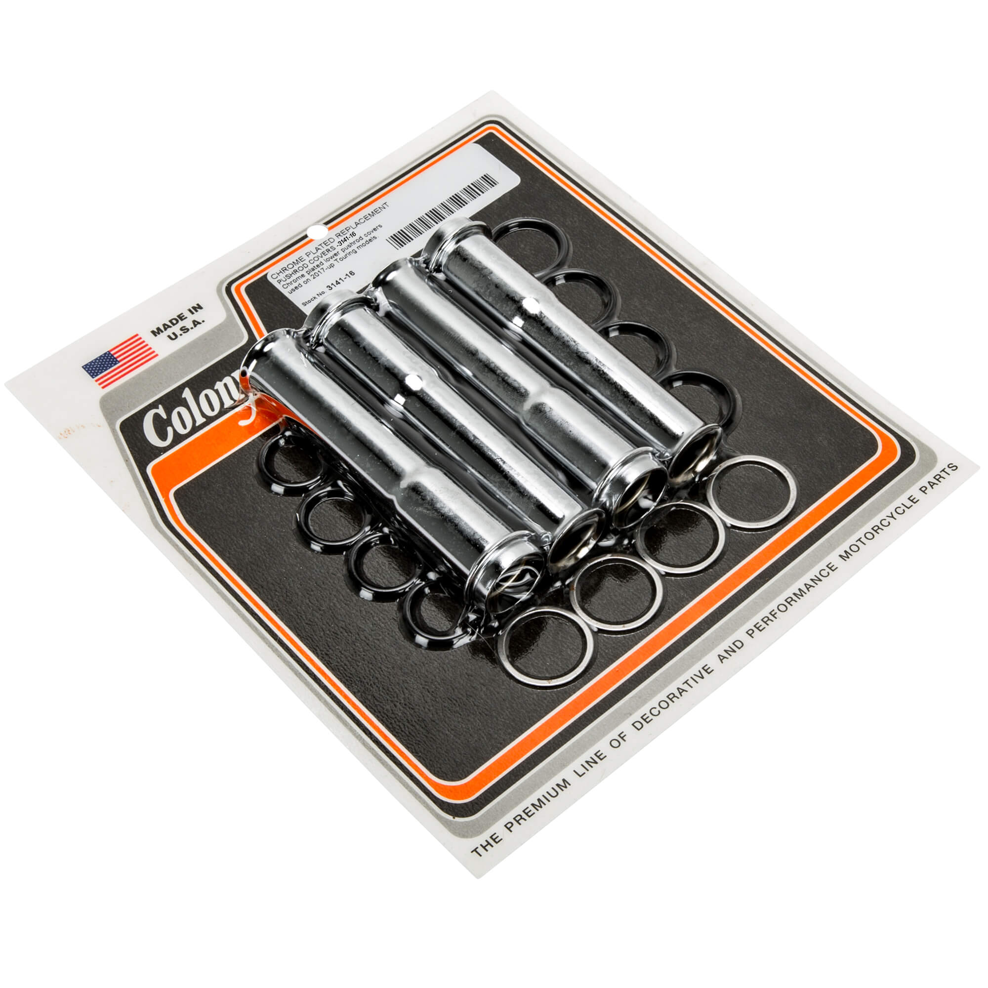 Harley Davidson Touring Models 16 Lower Pushrod Cover Kit (2017 & Up) - Chrome Plated | Compatible with Road King, Street Glide & Electra Glide