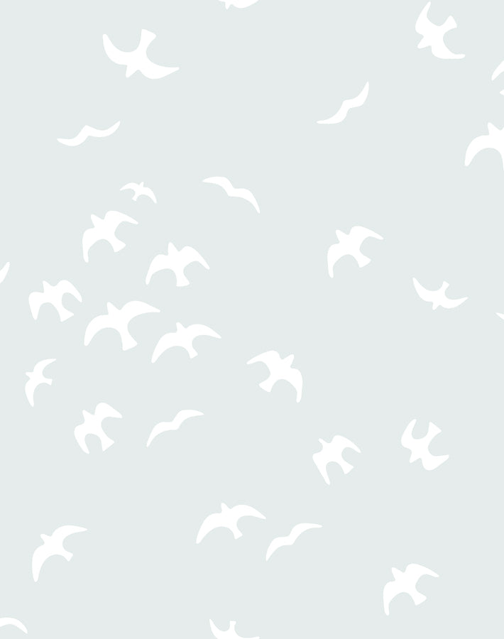 Gulls Wallpaper by Tea Collection - Coastal Fog Design - Perfect for Beach House, Bathroom & Nursery Decor