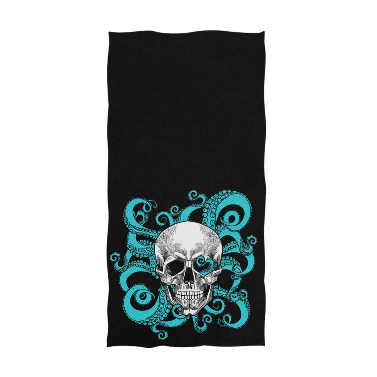 Soft Large Hand Towels with Cool Skull & Octopus Tentacles Design - 16