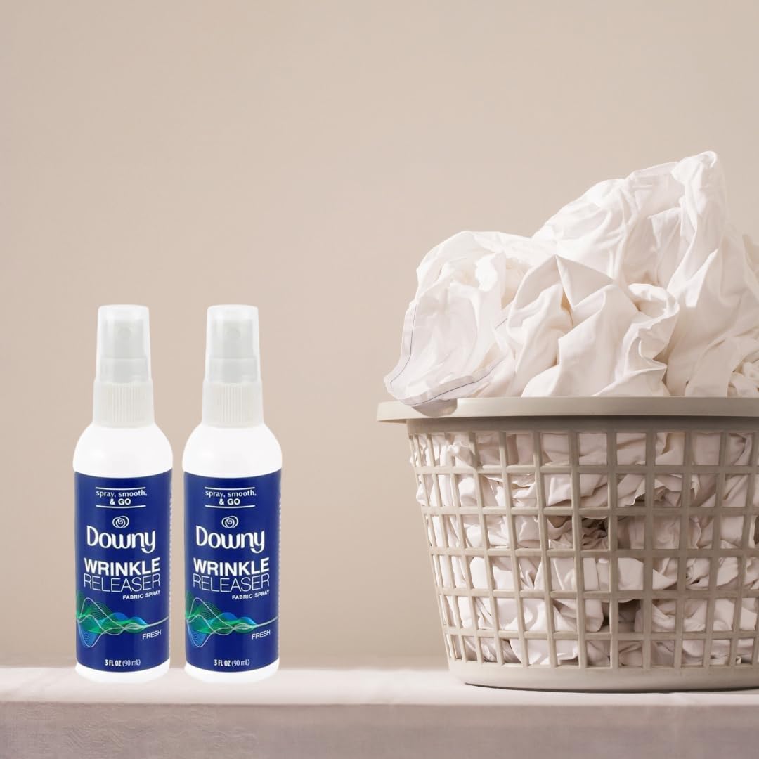 AMCIENT Wrinkle Releaser Spray Travel Size - 2 Pack (3 oz Each) with Free Travel Packing List & Clear Toiletry Bag | Perfect for Business Trips, Vacations & Hotel Stays