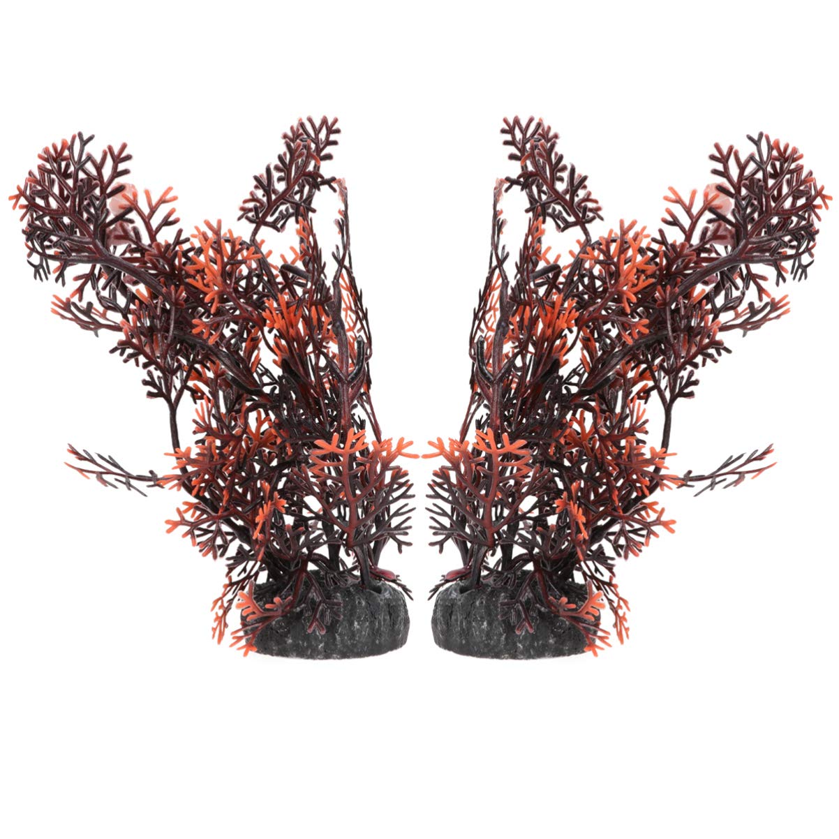 Balacoo 2Pcs Artificial Aquarium Plants - Realistic 3D Plastic Silk Plants for Fish Tank Decorations | Perfect for Freshwater & Saltwater Tanks, Betta Fish Habitats, and Aquascaping Designs