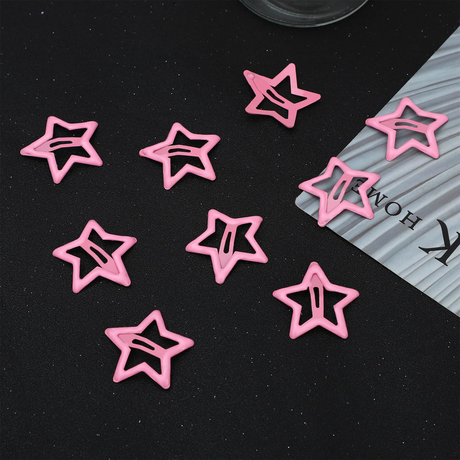 Pink Star Hair Clips - 30pcs No Slip Barrettes for Women & Girls - Party & School Accessories