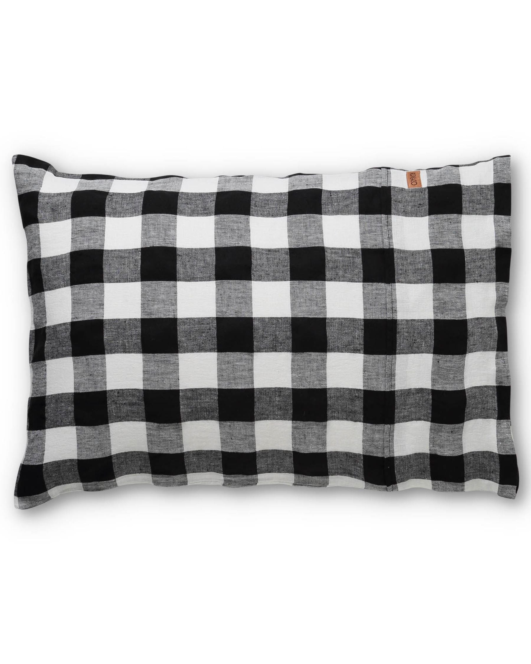 Black and White Gingham Linen Pillowcases - Soft Breathable Bedding Set for Home Decor, Living Room, Bedroom - Perfect for Farmhouse, Cottage, or Modern Style