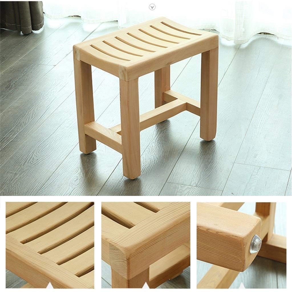 Premium Wooden Shower Bench - Heavy Duty Bathtub Seat with Anti-Slip Surface, Tool-Free Assembly, Lightweight & Durable Design for Elderly, Disabled & Handicap Accessibility (42×28×33cm) - Ideal for Safe Bathing, Spa Relaxation & Senior Care
