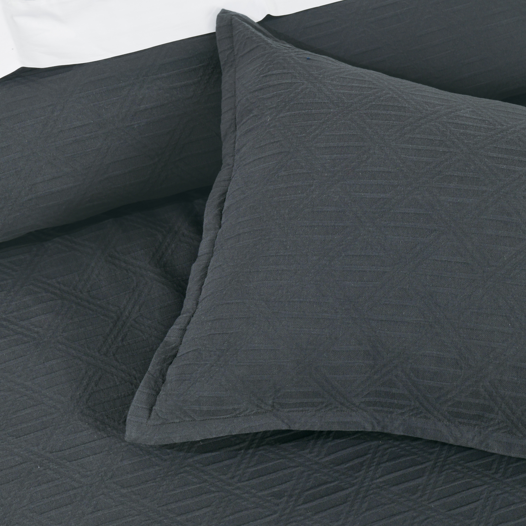 Hallston Charcoal Square Cushion by Bianca - Premium Decorative Throw Pillow for Sofa, Bed & Home Decor - Modern Living Room & Bedroom Accent Pillow