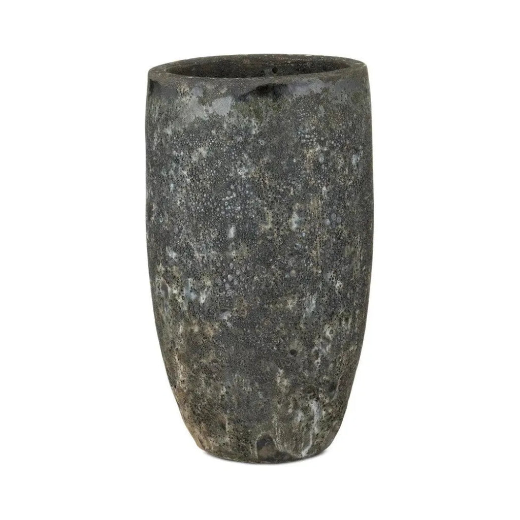 25 in. Elias Ceramic Black Planter - Large Indoor/Outdoor Flower Pot for Plants, Succulents & Home Decor - Perfect for Living Room, Patio, Garden & Office Decorations