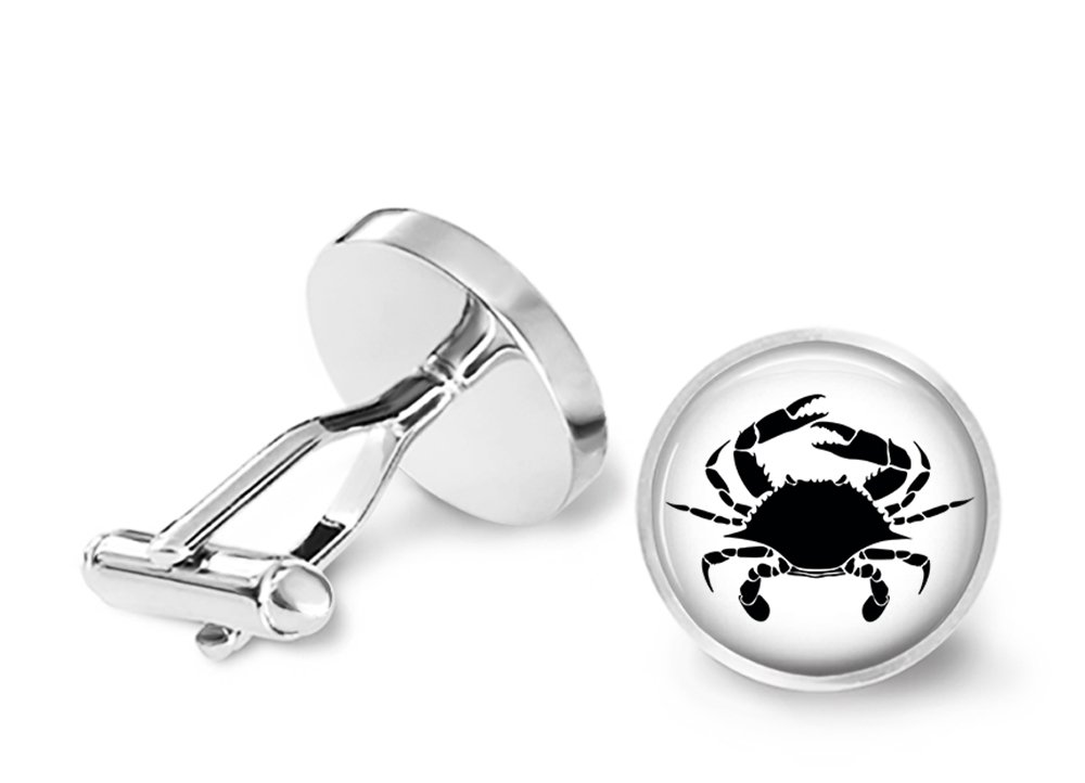 Stylish Crab Cufflinks for Men - Nautical Themed Silver Cuff Links - Perfect for Weddings, Business Attire & Marine-Themed Events