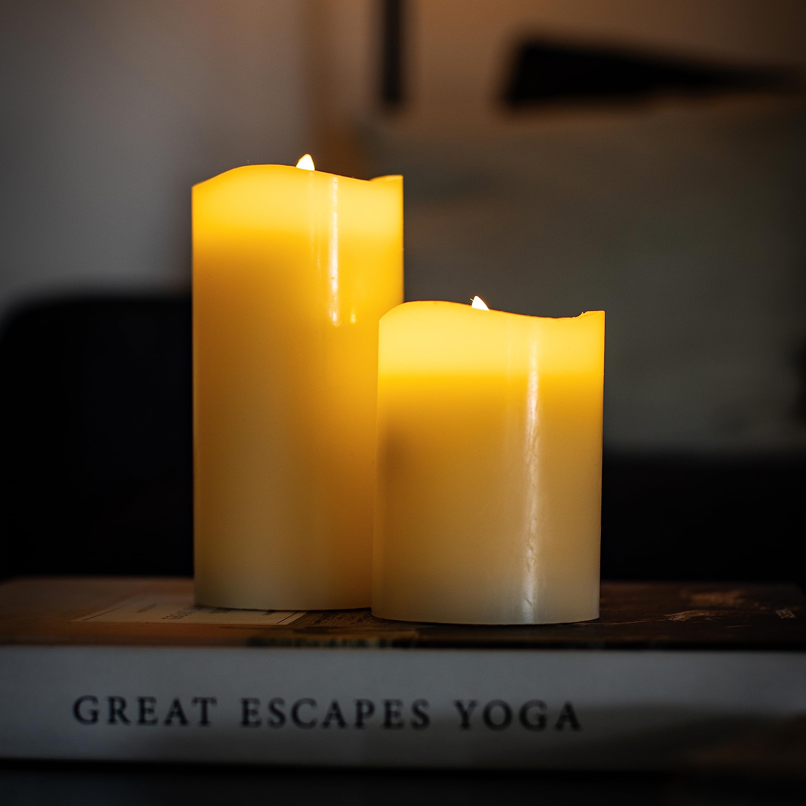 6-Pack Ivory Real Wax Flameless LED Pillar Candles - 3x6 Inches with Remote & Timer for Home Decor, Wedding Centerpieces, and Romantic Ambiance