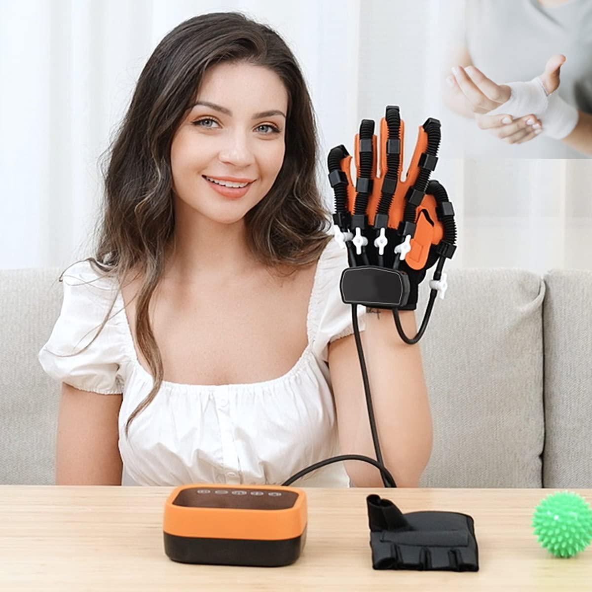 BrightFootBook Stroke Hemiplegia Rehabilitation Robot Gloves - Hand Massager for Finger Passive Training & Flexion Correction (Left XL) - Ideal for Post-Stroke Therapy & Hand Mobility Recovery