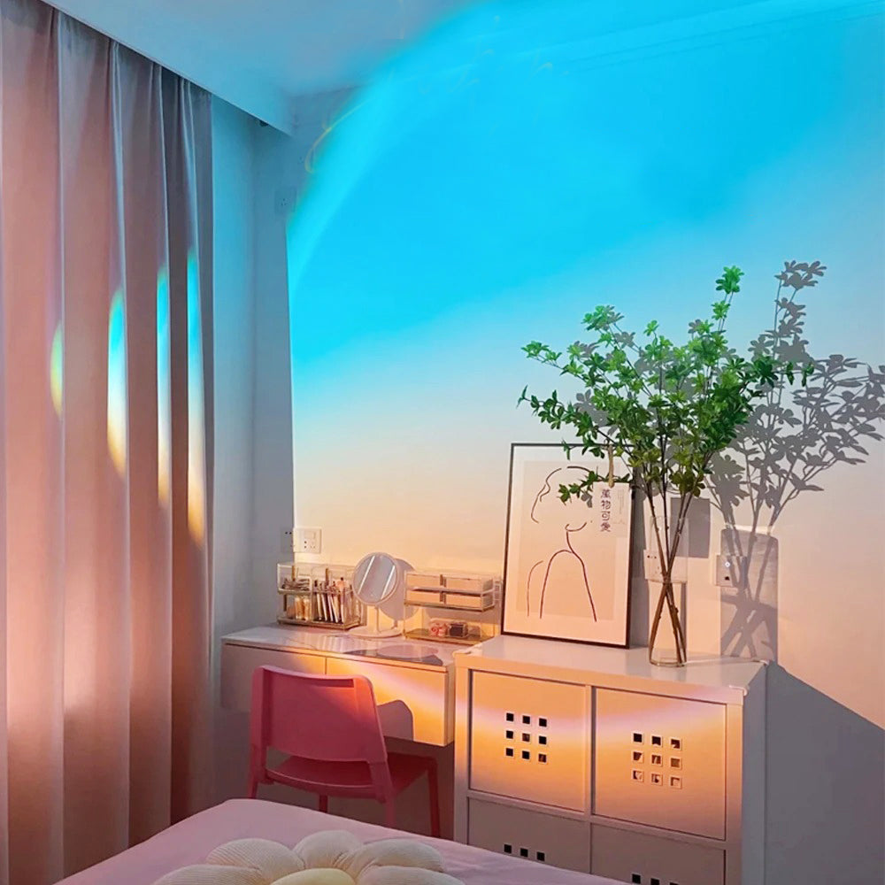 Golden Hour Sunset Lamp Projector - RGB LED Mood Lighting for Bedroom, Party & Home Decor - Create Stunning Sunset Ambiance for Relaxation & Instagram Photos