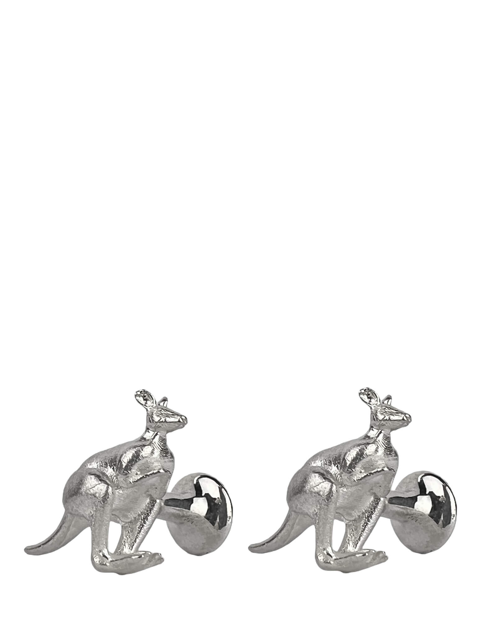 DÉCLIC Kangaroo Cufflinks - Premium Sterling Silver Men's Dress Accessories for Formal Wear & Business Attire