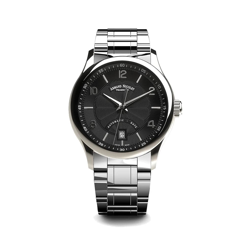 ARMAND NICOLET A840AAA NR M9742 Men's Luxury Automatic Watch with Black Leather Strap - Perfect for Business, Formal Occasions & Gift Giving