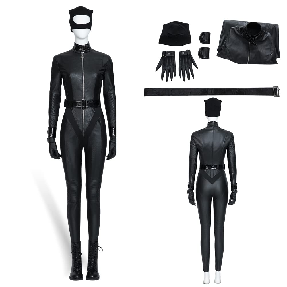 2022 Women's Catwoman Costume - Superhero Jumpsuit with Mask for Halloween, Cosplay & Costume Parties | Movie-Inspired Bat Outfit for Women