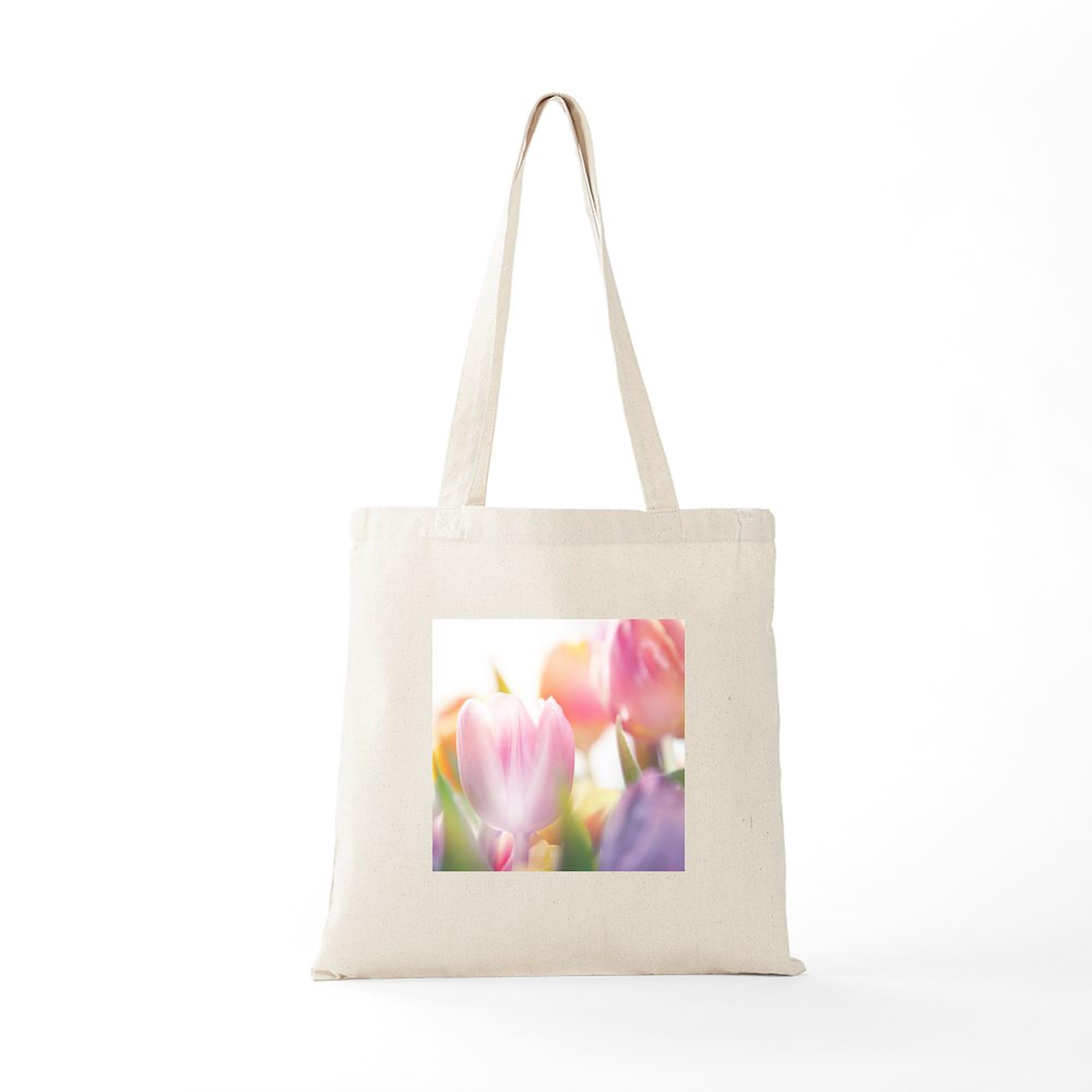 Beautiful Tulips Canvas Tote Bag - Eco-Friendly Reusable Shopping Bag for Groceries, Beach & Daily Use | Natural Cotton Tote with Floral Design