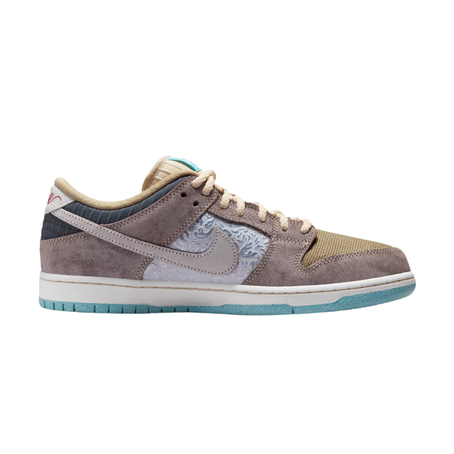 Nike SB Dunk Low Sneakers - Baroque Brown, Summit White, Sanddrift, Dark Smoke Grey & Paradise Aqua Colorways | Men's Skateboarding Shoes for Streetwear & Casual Wear