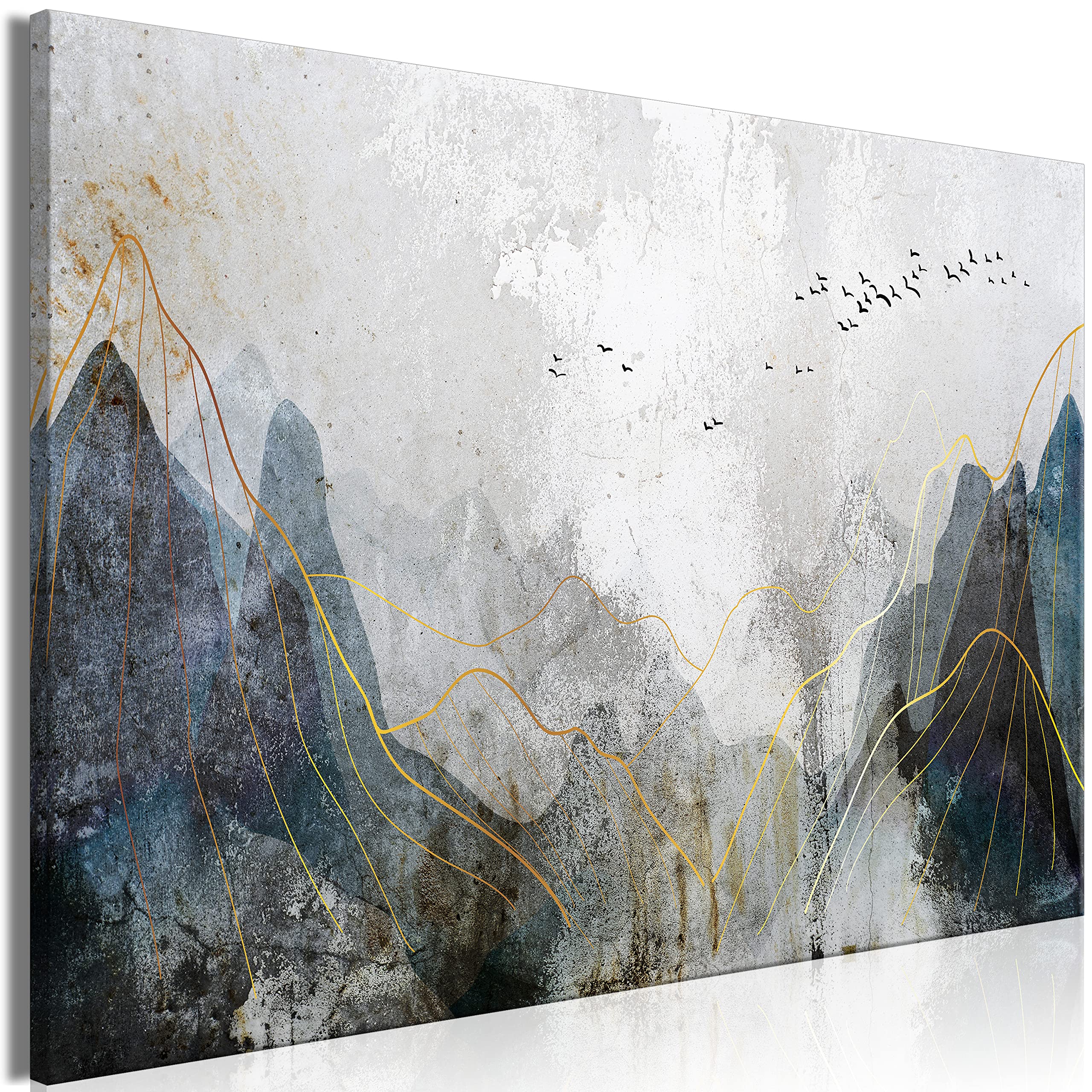 Artgeist Acoustic Canvas Wall Art Print - 35x24 Inch Sound Absorbing Landscape Painting with Acoustic Foam, Nordic Abstract Mountain Design for Home & Office Decor (1 Piece) | Perfect for Living Room, Bedroom & Studio Soundproofing