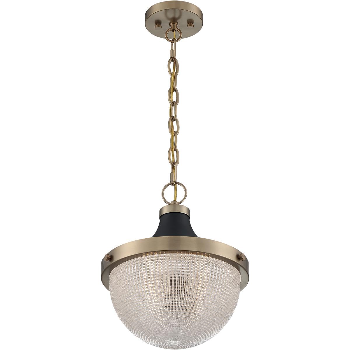 Nuvo Lighting 45923672729 Modern One Light Pendant Fixture in Burnished Brass & Black - Perfect for Kitchen Island, Dining Room, or Entryway Lighting