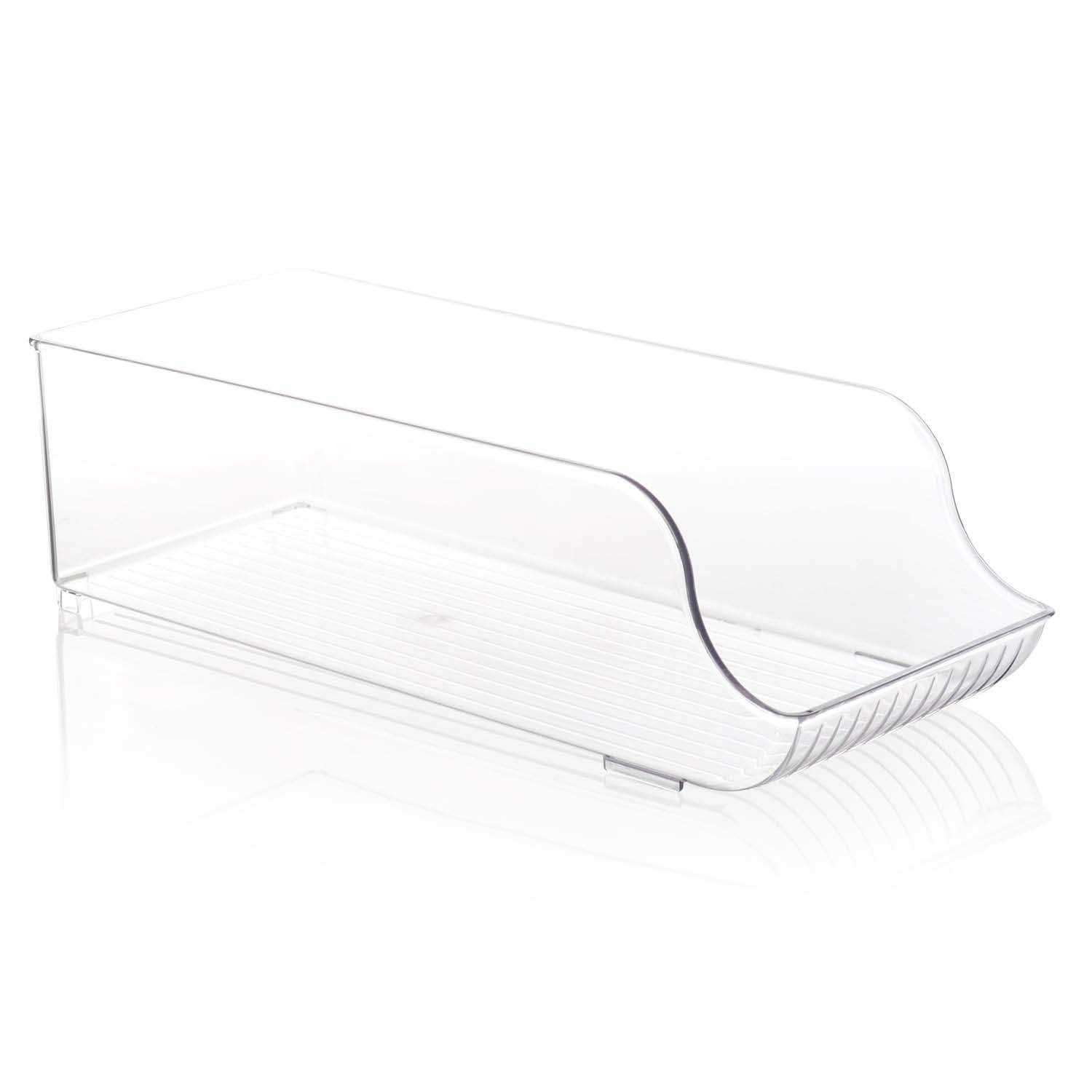 StorageBud Clear Stackable Refrigerator & Freezer Organizer Bins - Pantry Storage Containers for Food Organization - Perfect for Kitchen, Fridge, Freezer & Home Organization
