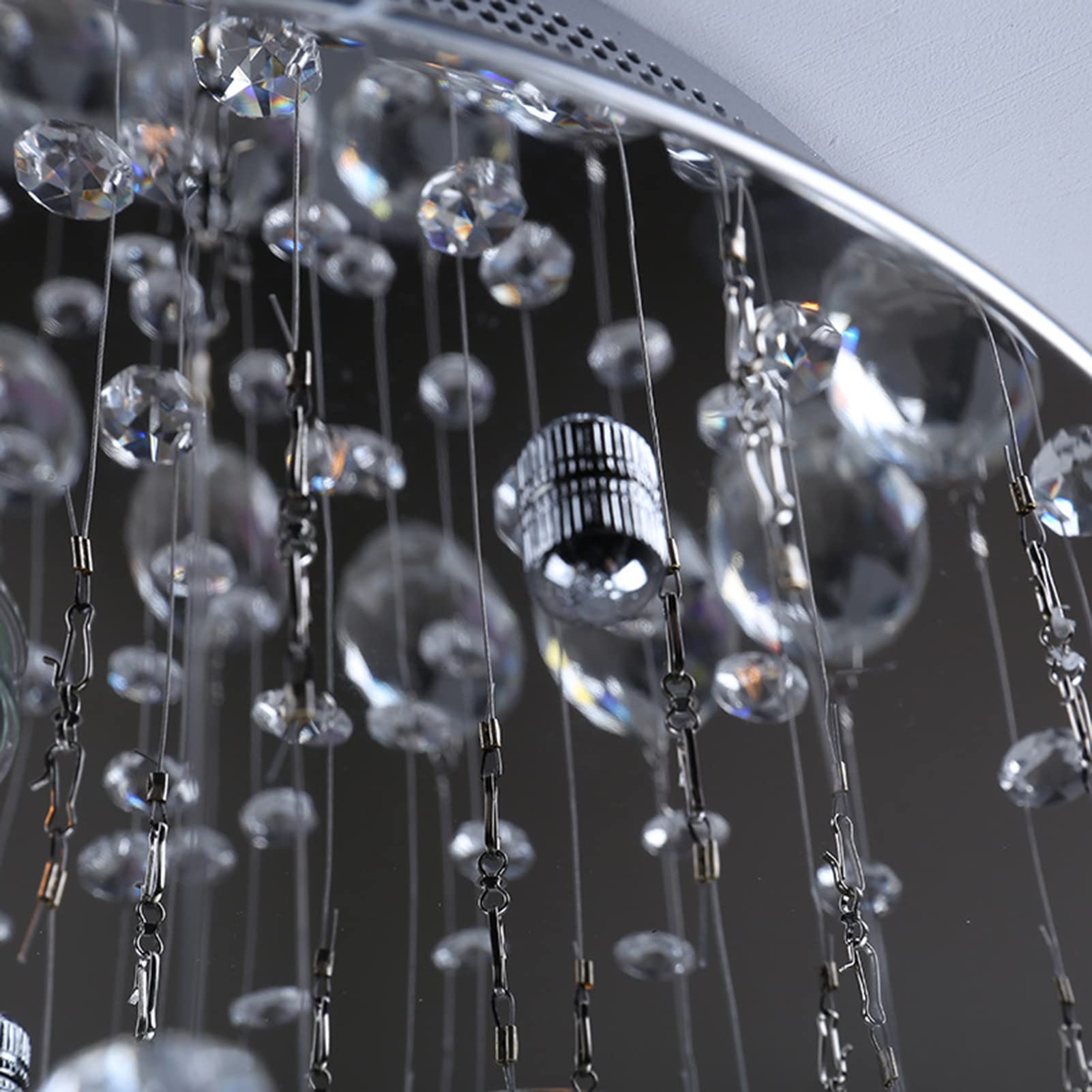 Crystal LED Chandelier - Modern Round Ceiling Light with Raindrop Design for Living Room, Bedroom, Dining Room & Entryway | Elegant Lighting for Home Decor & Special Occasions