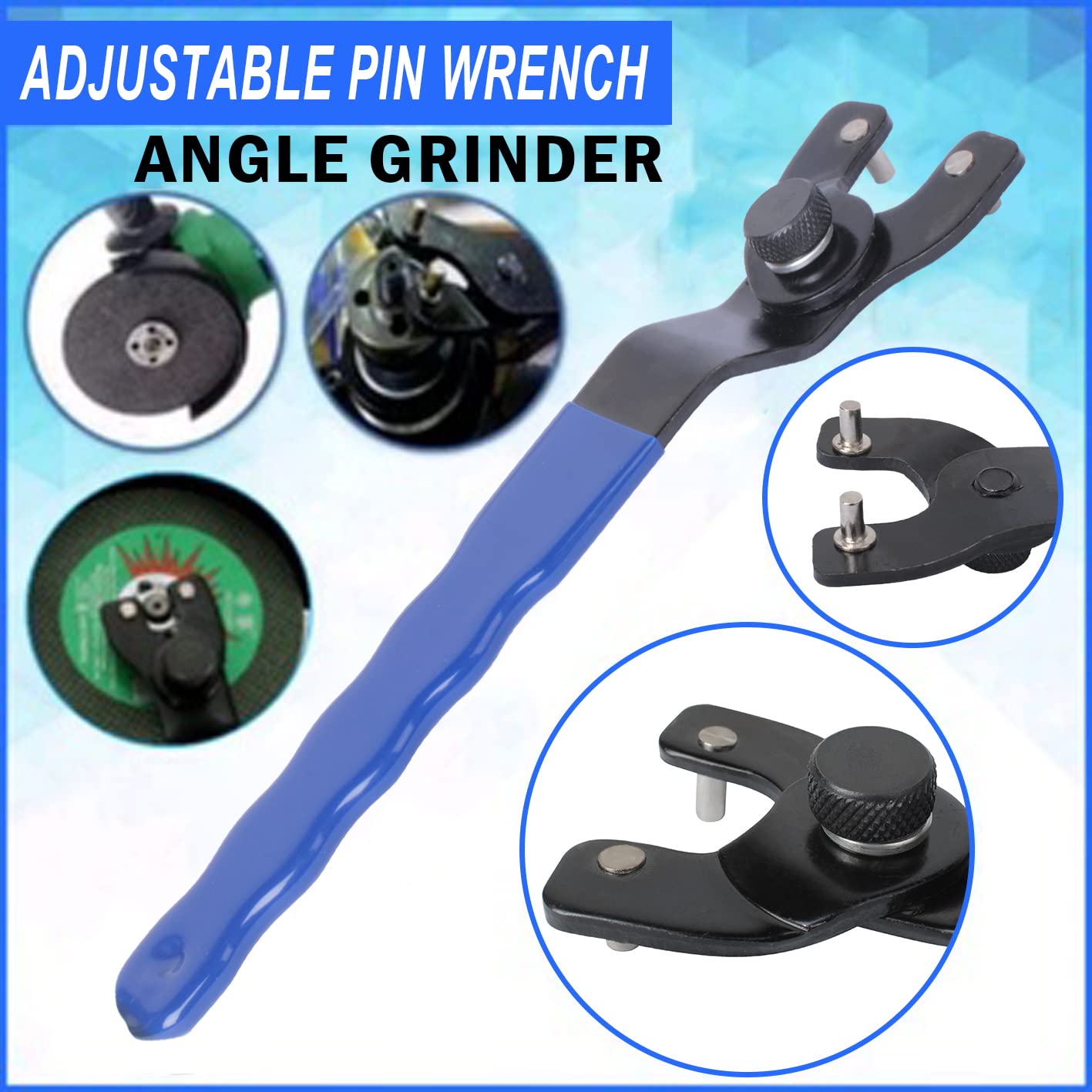 Universal Adjustable Grinder Lock-Nut Pin Wrench - Compatible with Makita, Bosch & Milwaukee Angle Grinders (1-3 CM) SEWA20 - Perfect for Metalworking, Woodworking & DIY Projects