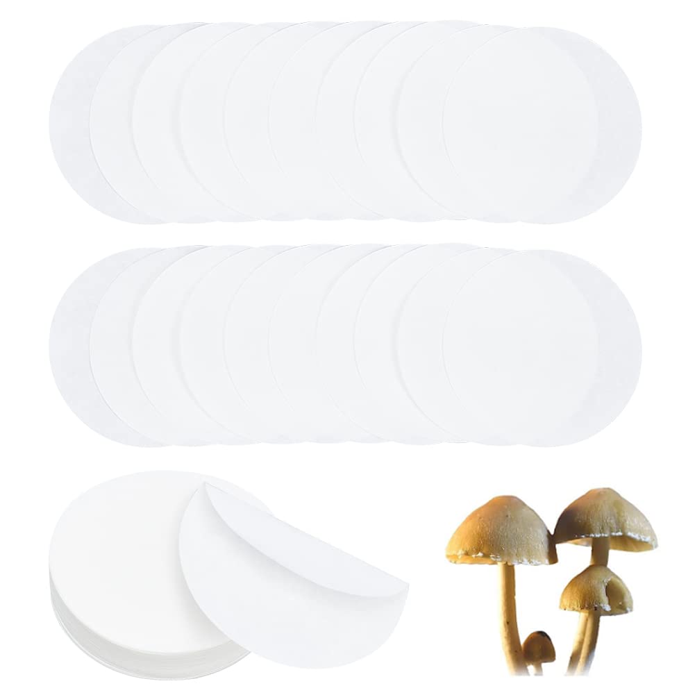 GORGECRAFT 100PCS 90mm High-Quality Synthetic Filter Discs - Cellulose Filter Paper for Buchner Funnel, Medium Speed Filtration, Mushroom Cultivation & Lab Use - Ashless, Circular Funnel Filters for Scientific Experiments & Coffee Brewing