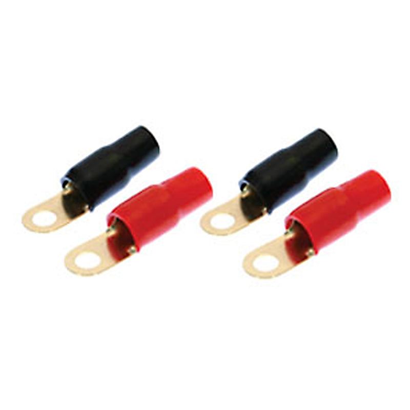 Aerpro AP2GRT 2 Gauge 2 Red/2 Black Ring Terminals - Heavy Duty Electrical Connectors for Car Audio, Marine & Industrial Wiring
