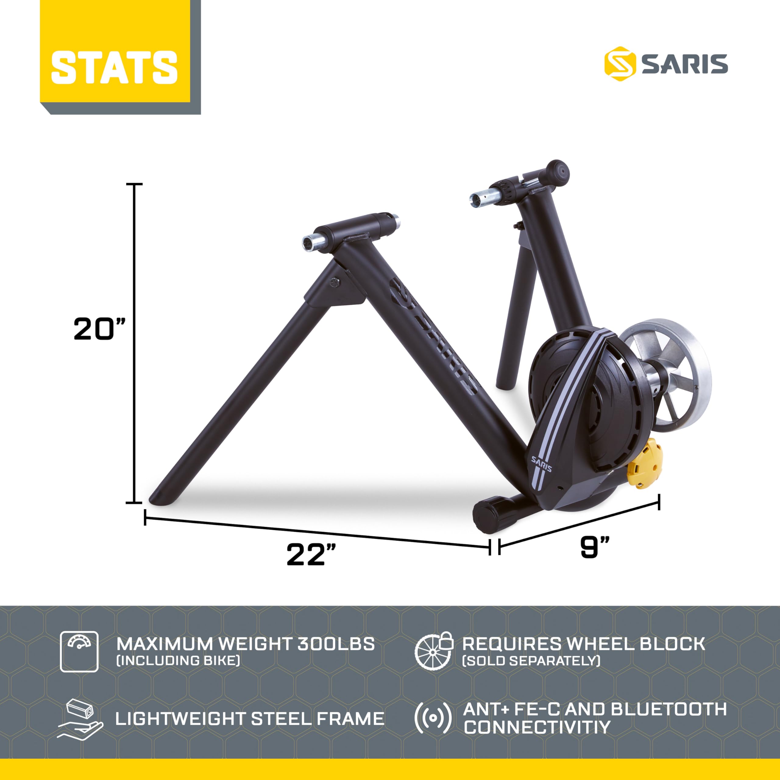 Saris M2 Smart Indoor Bike Trainer - Electromagnetic Resistance, Zwift Compatible for Virtual Cycling, Home Workout & Fitness Training