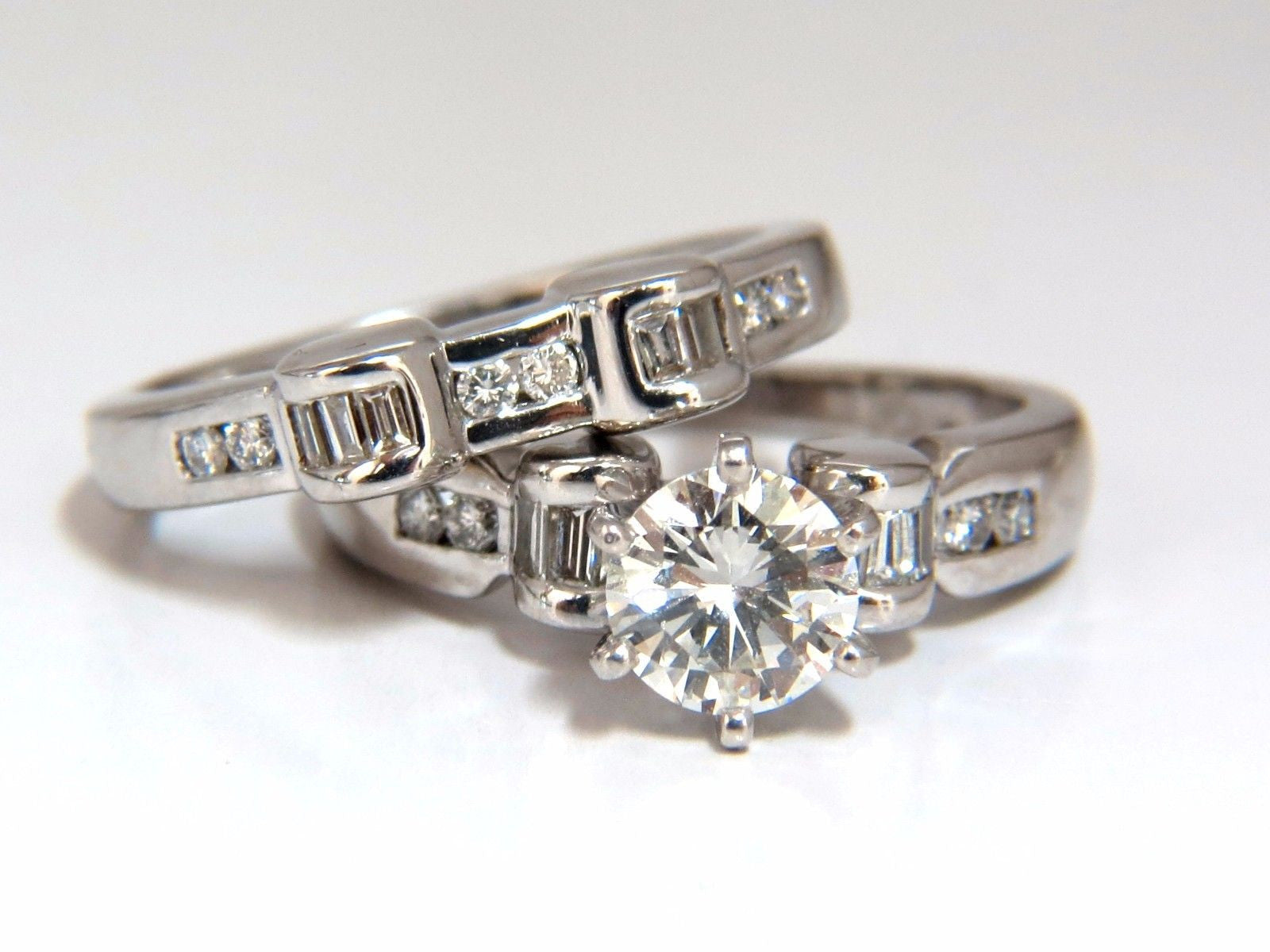 GIA Certified 1.40ct Round Diamond Engagement Ring with Matching Wedding Band in Platinum (H/VS) - Perfect for Proposals, Anniversaries & Special Occasions