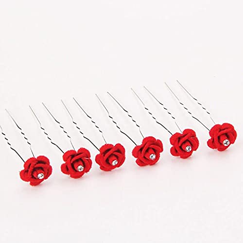 24 Pack FOK Red Rose Flower Decorative Juda Pins for Wedding, Bridal, Prom, Quinceañera - Elegant Boutonnieres for Formal Events & Special Occasions