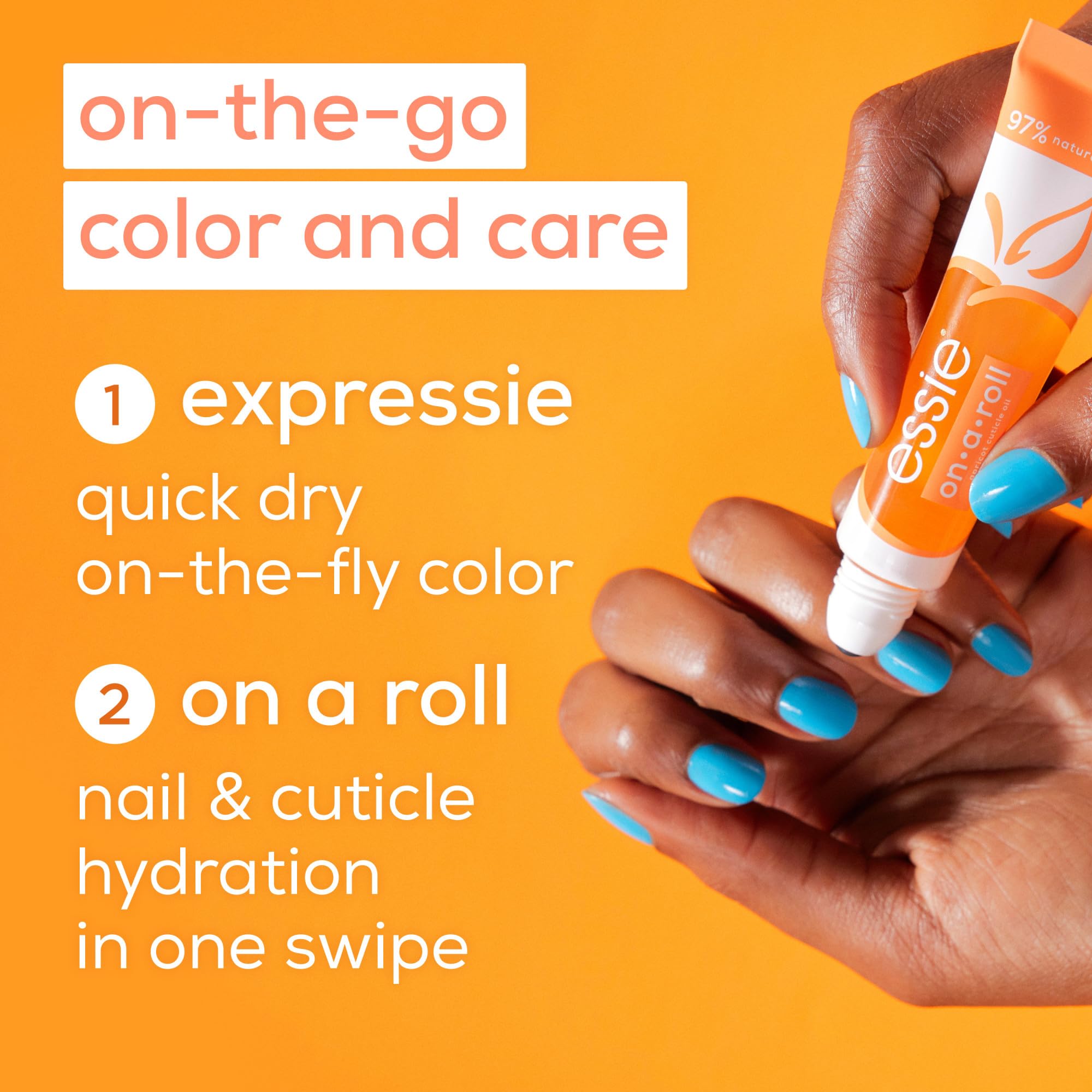 essie Apricot Cuticle Oil & Nail Treatment - 8-Free Vegan Formula for Stronger Nails - 0.46 fl oz Roll-On - Perfect for At-Home Manicures & Dry Cuticle Care