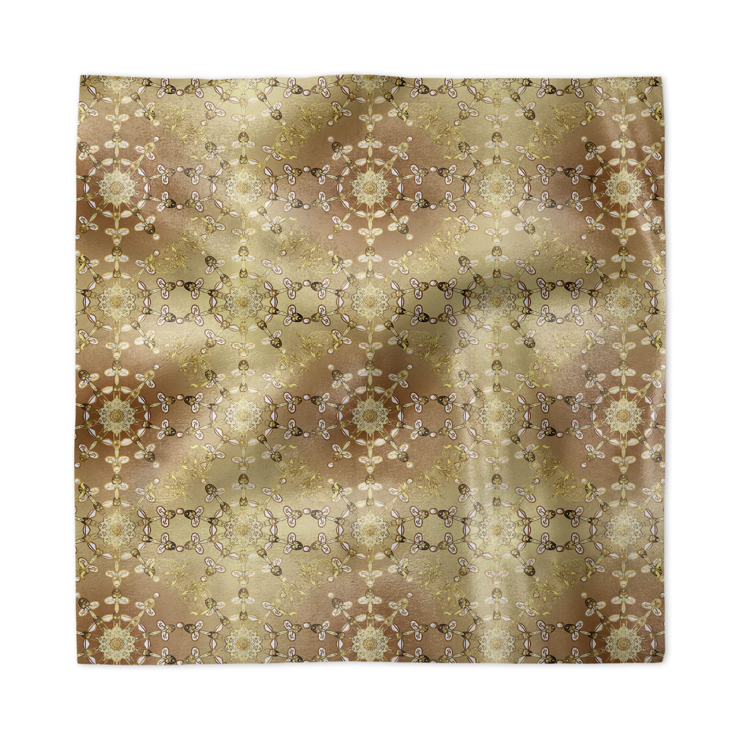 Ambesonne Abstract Decorative Napkins Set of 4 - Royal Motif Gradient Earth Tones Satin Fabric, 18x18 Inches, Caramel & Multicolor - Perfect for Brunch, Dinner Parties, Buffets & Elegant Table Settings